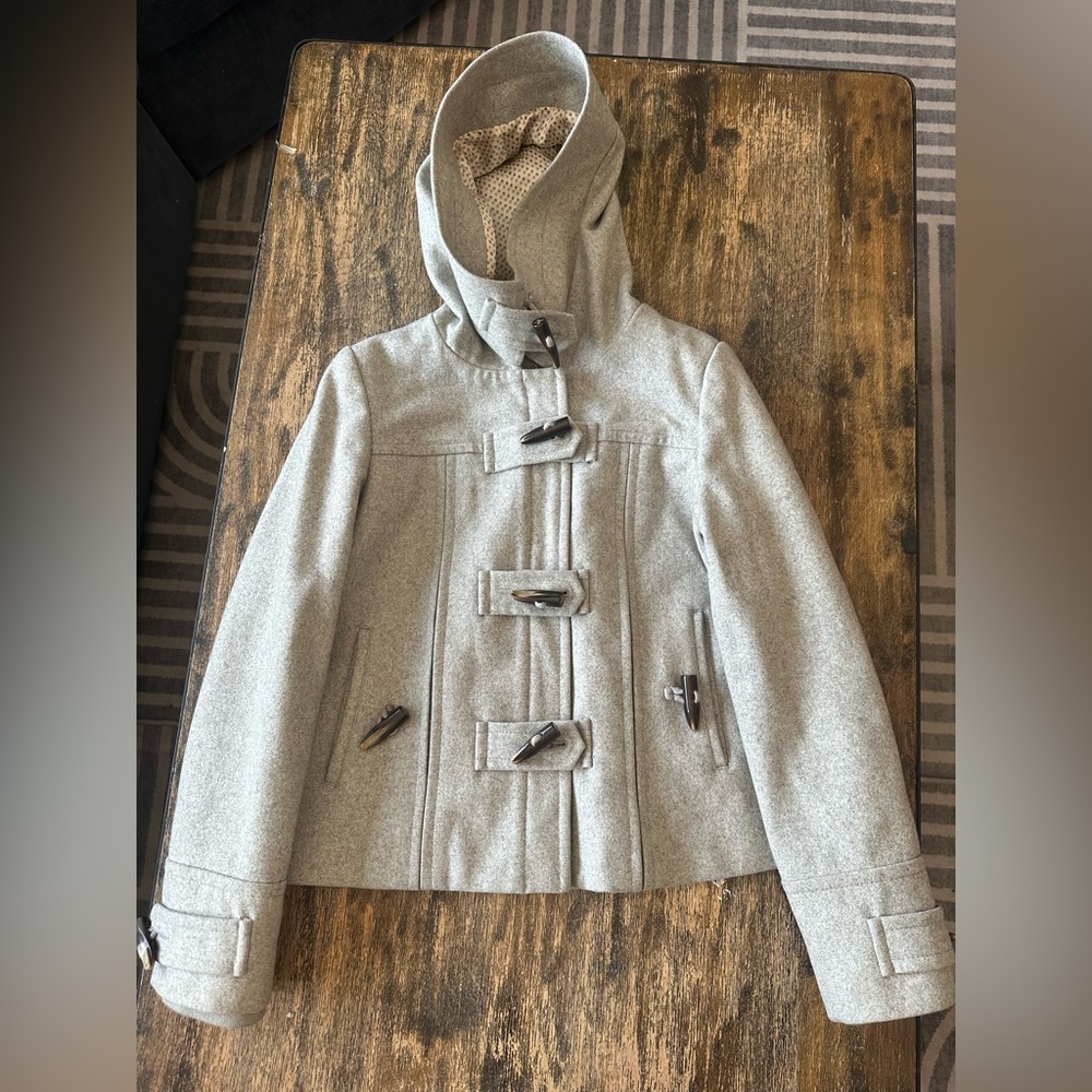 Anthropologie Elevenses Women's Light Gray Toggle Jacket